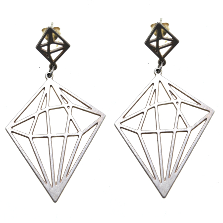 Cercei argint - Cercei argint modernist Diamonds