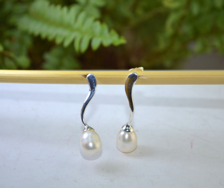 Cercei argint modernisti  cu perle naturale [3]