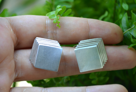 Cercei argint modernisti, design geometric [1]