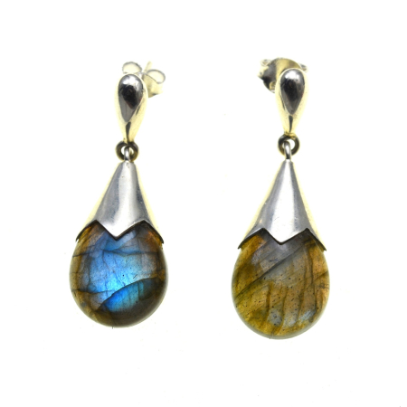 Cercei argint - Cercei argint modernisti, Labradorit natural