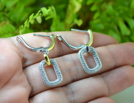 Cercei argint modernisti, model Shiny Links [1]