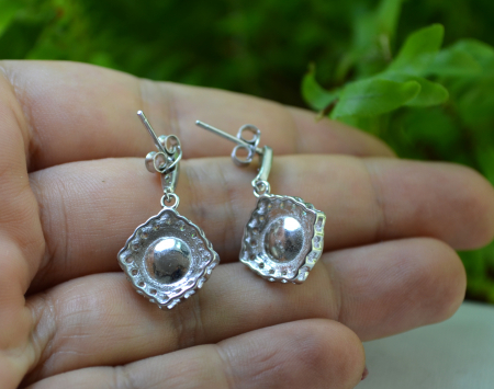 Cercei argint modernisti, perle naturale si CZ [2]