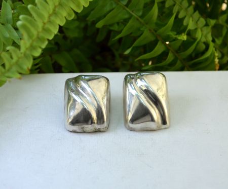 Cercei argint statement vintage, model geometric [3]