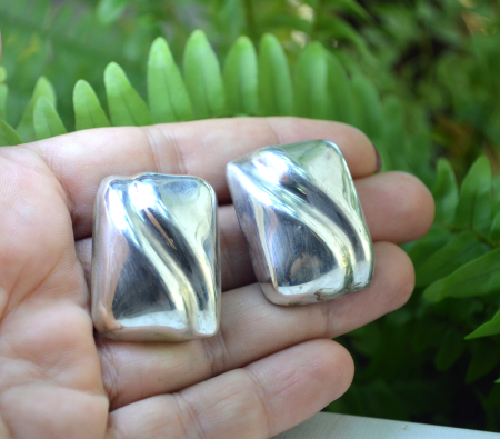 Cercei argint statement vintage, model geometric [1]