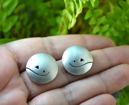 Cercei argint vintage, aspect modernist Matte finish [1]