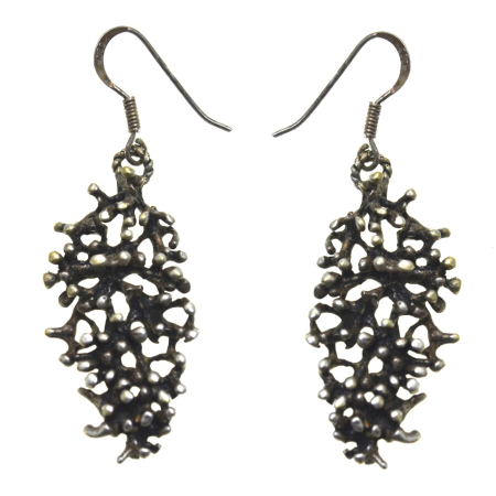 REDUCERI - Cercei argint vintage brutalisti, design organic A Vintage Collection