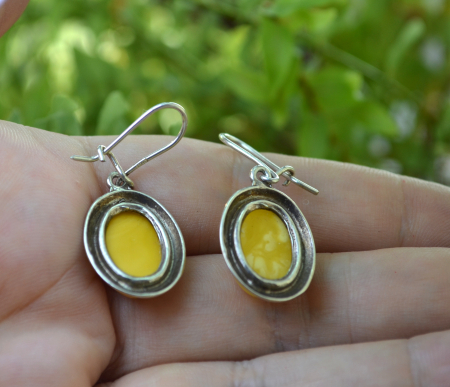 Cercei argint vintage chihlimbar Butterscotch [2]