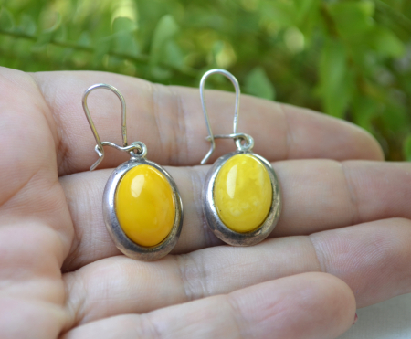 Cercei argint vintage chihlimbar Butterscotch [1]