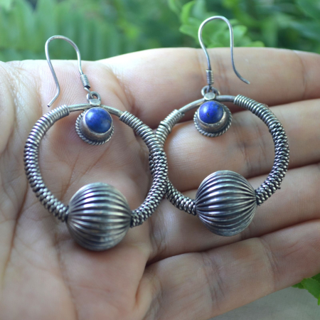 Cercei argint vintage, Creole, Lapis Lazuli A Vintage Collection [1]