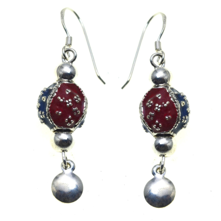 Cercei argint - Cercei argint vintage cu email colorat Boho Chic A Vintage Collection
