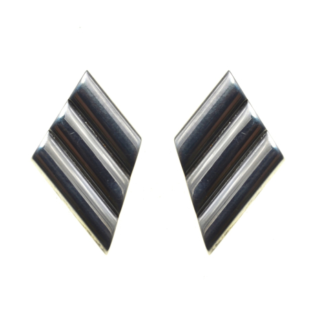 Cercei argint - Cercei argint vintage design geometric minimalist estetica modernista model romb