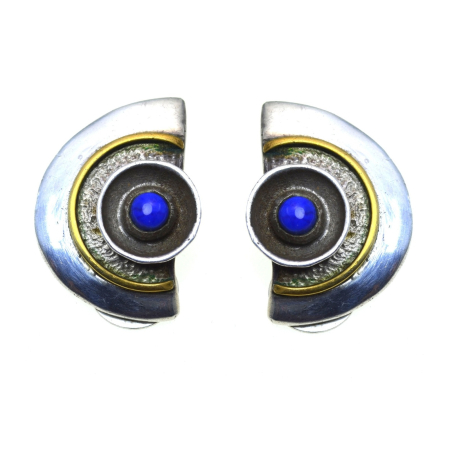 Cercei argint - Cercei argint vintage, design geometric Space Age