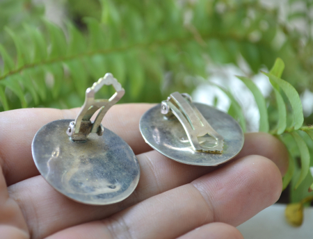 Cercei argint vintage, design geometric Space Age [2]