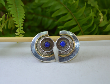 Cercei argint vintage, design geometric Space Age [3]