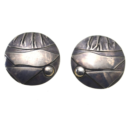 Cercei argint - Cercei argint vintage, design geometric Space Age