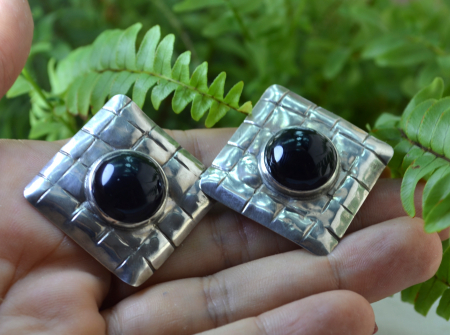 Cercei argint vintage, designer american Louis Booth [1]