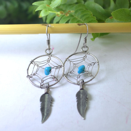 Cercei argint vintage, Dreamcatcher, turcoaze A Vintage Collection [3]