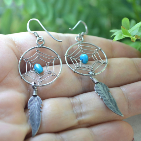 Cercei argint vintage, Dreamcatcher, turcoaze A Vintage Collection [2]