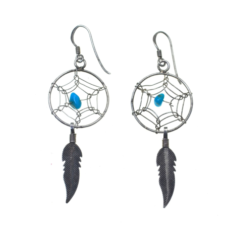 Cercei argint - Cercei argint vintage, Dreamcatcher, turcoaze A Vintage Collection