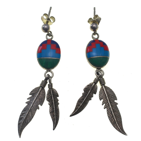 Cercei argint - Cercei argint vintage, Eagle Feather Navajo A Vintage Collection