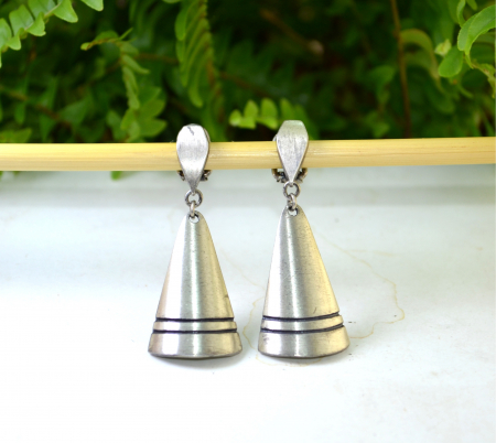 Cercei argint vintage, esteica geometrica scandinava [3]