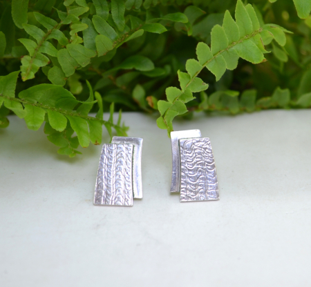 Cercei argint vintage, estetica geometrica [3]