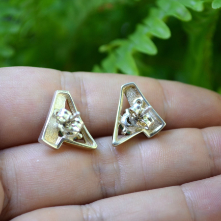 Cercei argint vintage, Green Quartz [2]