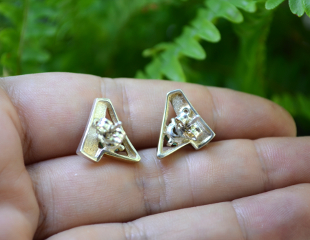 Cercei argint vintage, Green Quartz [2]