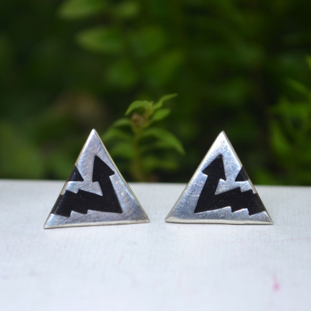 Cercei argint vintage Lightning cu email negru A Vintage Collection [3]