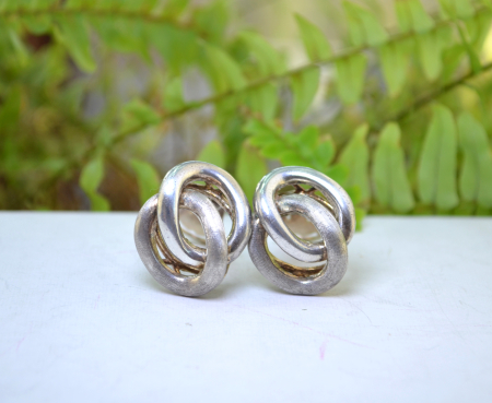 Cercei argint vintage Love Knot, semnati Menegatti A Vintage Collection [4]