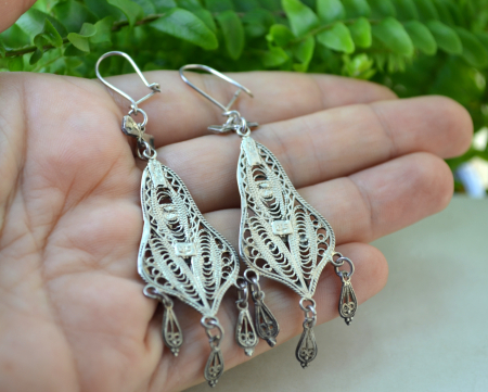 Cercei argint vintage, model etnic Chandelier [2]