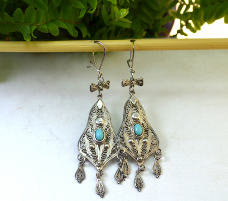 Cercei argint vintage, model etnic Chandelier [3]