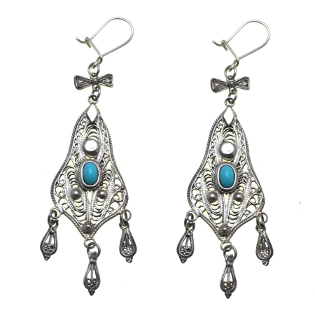 Cercei argint - Cercei argint vintage, model etnic Chandelier