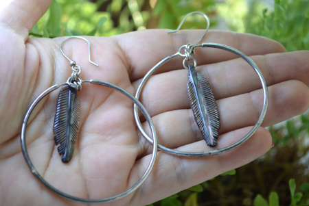 Cercei argint vintage Navajo pene sidef [1]