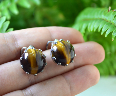 Cercei argint vintage, Ochi de tigru [1]