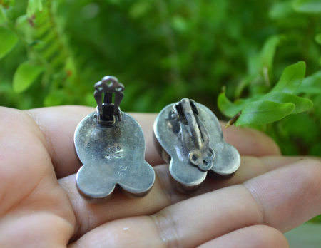 Cercei argint vintage, onix, semnati designer [2]