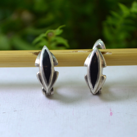 Cercei argint vintage, onix, stil Art Deco A Vintage Collection [3]
