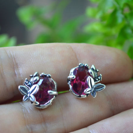 Cercei argint vintage Primavera cu Pink Crystal A Vintage Collection [1]
