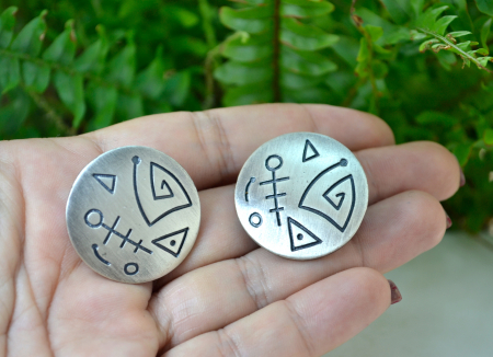 Cercei argint etnici, simboluri mexicane [1]