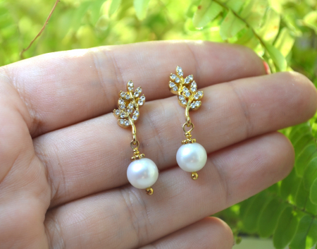 Cercei din argint aurit "Ramurele de primavara" [1]