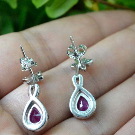 Cercei din argint modernisti model Fluturasi rubine cristale cz cubic zirconia [2]