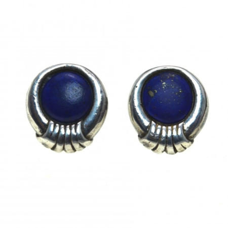 Cercei argint - Cercei din argint vintage pietre de lapis lazuli design geometric