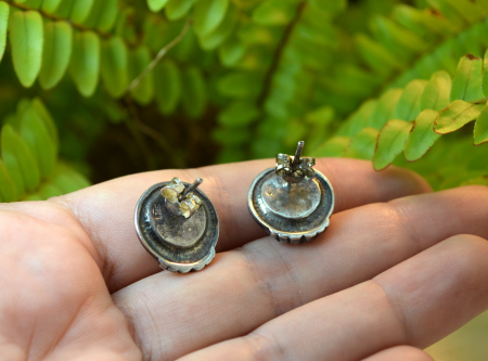 Cercei din argint vintage pietre de lapis lazuli design geometric [3]