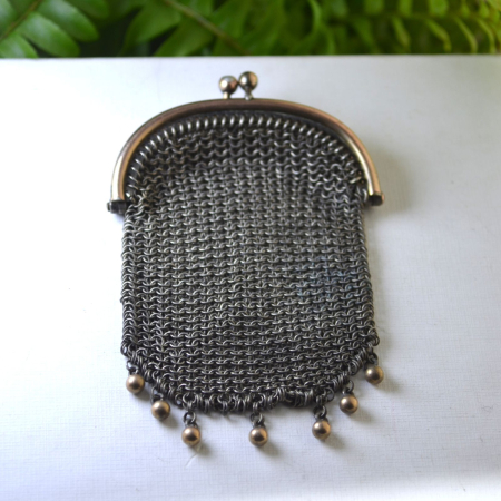 Chatelaine victorian argint pentru monede, pandant antic [3]