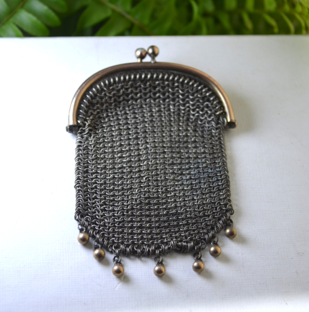 Chatelaine victorian argint pentru monede, pandant antic [3]