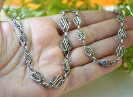 Colier argint Art Deco cu zale decorative A Vintage Collection [1]