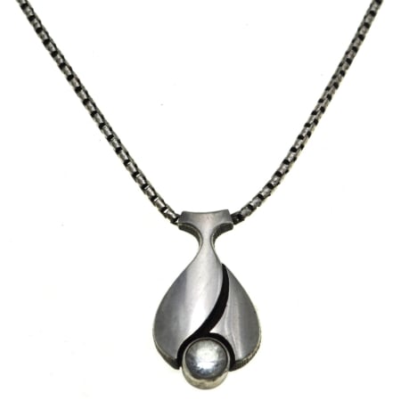 Coliere si lanturi argint - Colier argint cu pandant argint vintage Rock crystal semnat atelier finlandez  Finn Feelings