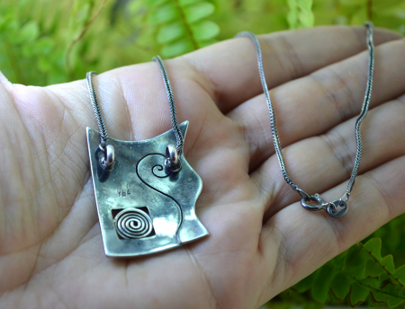 Colier argint cu pandant fix geometric, Spirals [2]