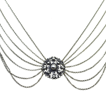 Coliere si lanturi argint - Colier argint "Draping Festoon", design baroc