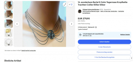 Colier argint "Draping Festoon", design baroc [3]